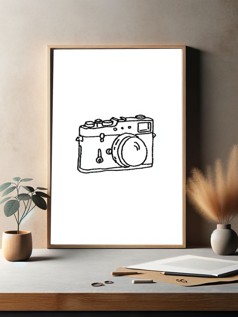 Camera Line-Art Poster. — room view 2