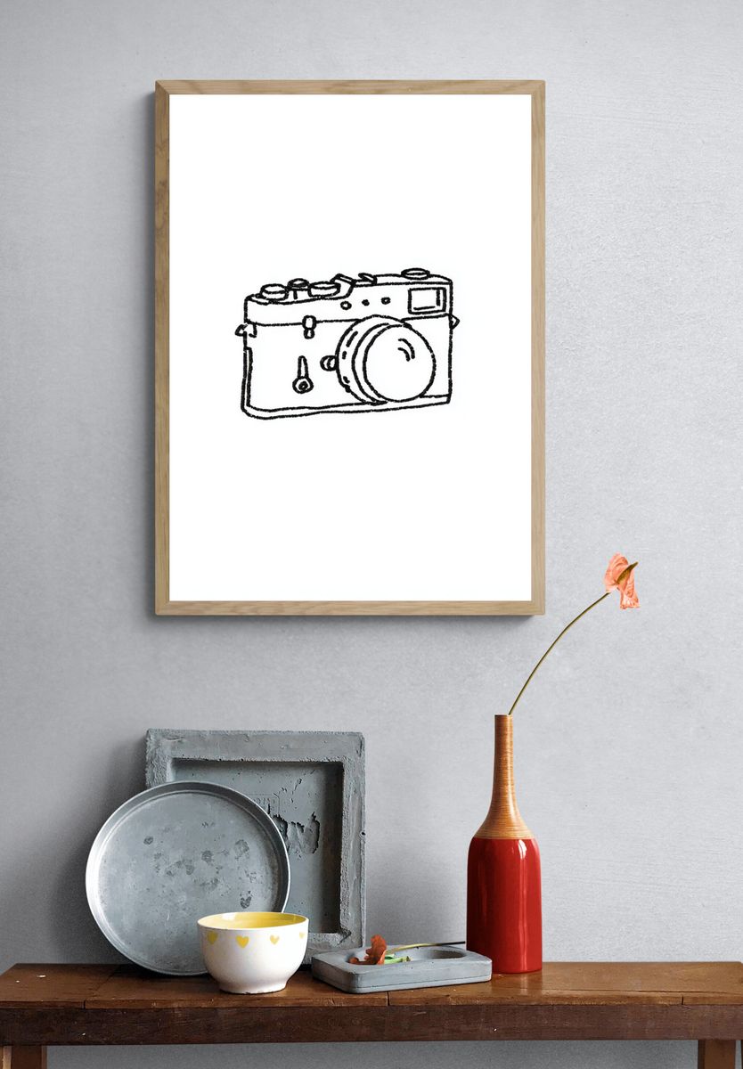 Camera Line-Art Poster. — room view 3