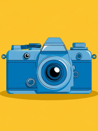 Blue Camera Illustration Poster. poster