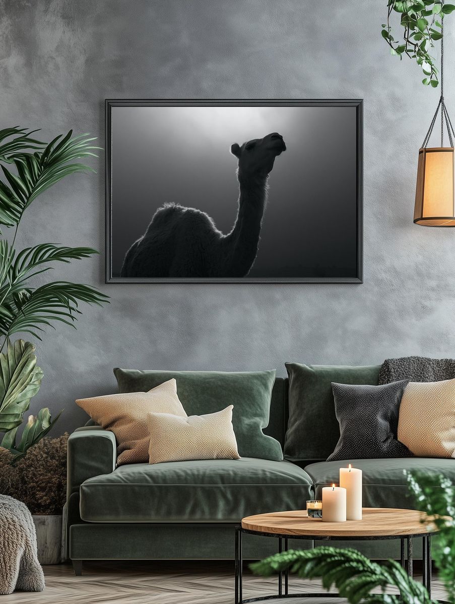 Camel Silhouette Photography Poster. — room view 4