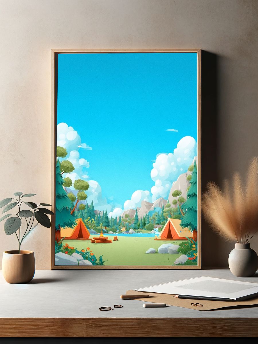 Camping Adventure — Illustration Print. — room view 2