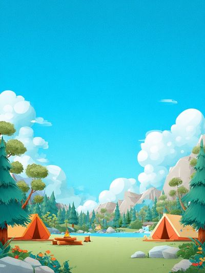 Camping Adventure — Illustration Print. poster print