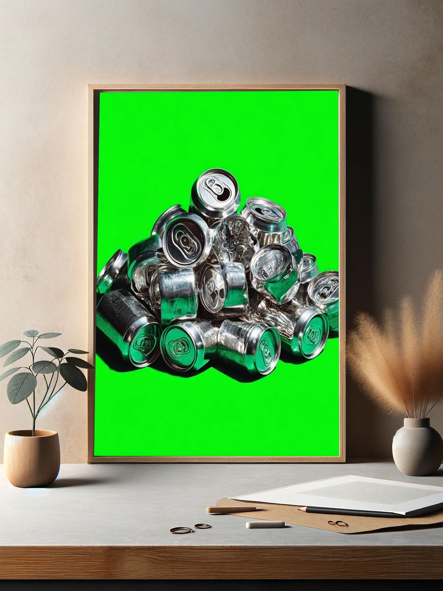 Crumpled Aluminum Cans — Photography Print. — room view 2