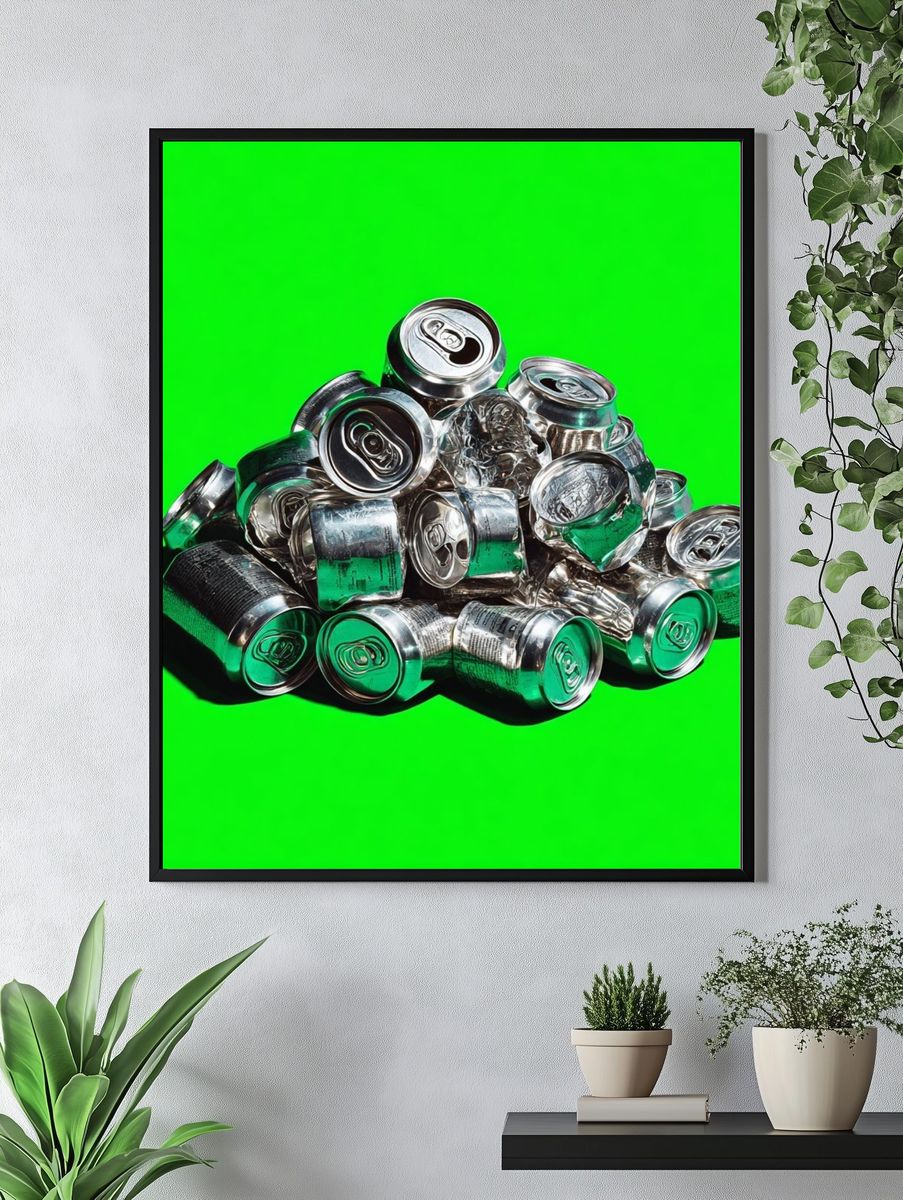 Crumpled Aluminum Cans — Photography Print. — room view 4