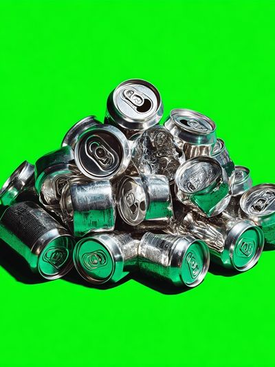 Crumpled Aluminum Cans — Photography Print. poster print