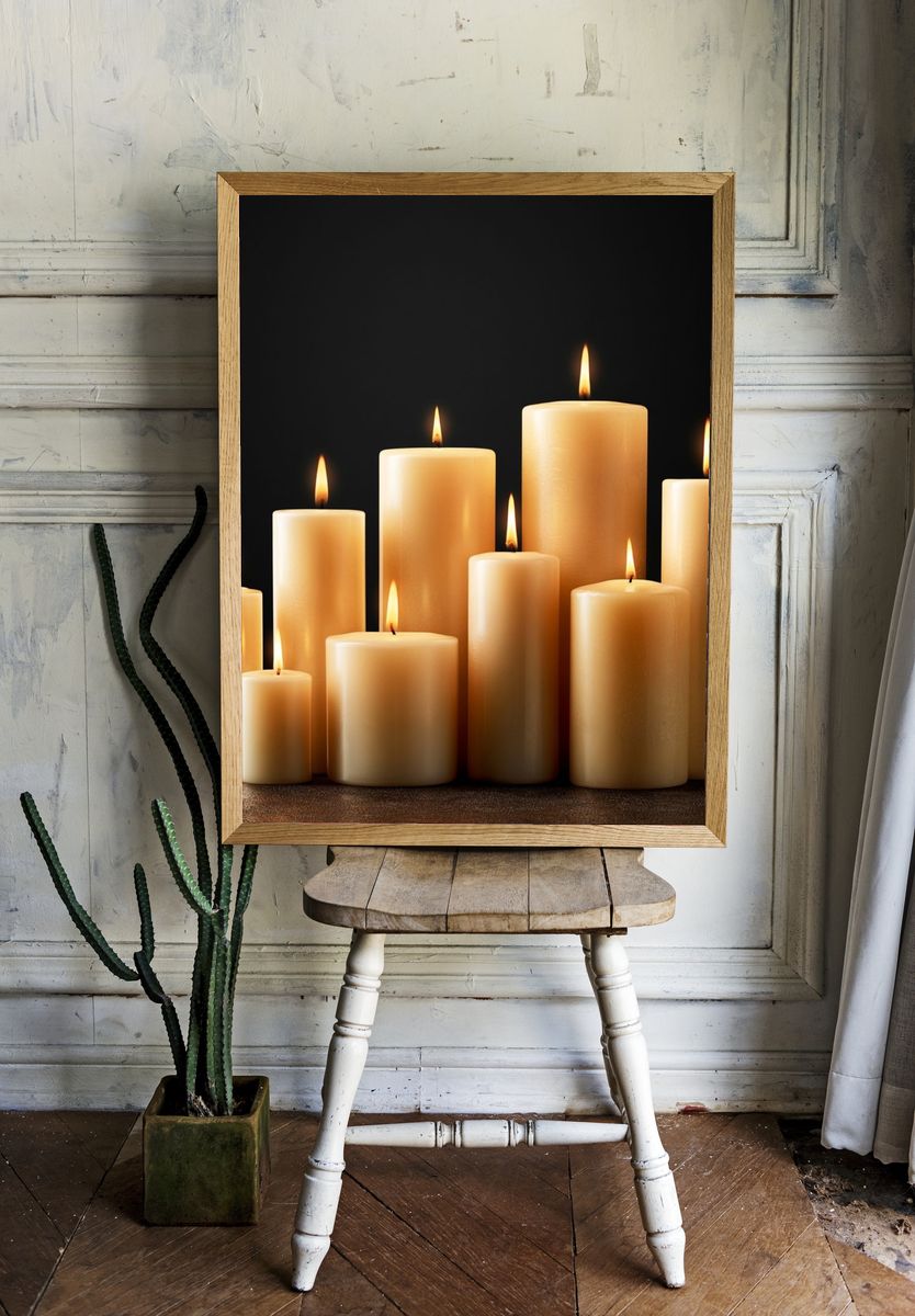 Lit Candle Still Life Poster. room preview