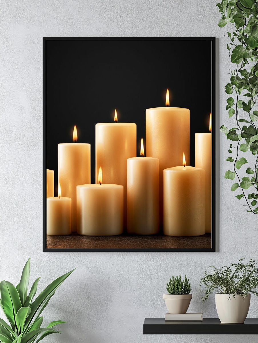 Lit Candle Still Life Poster. — room view 4
