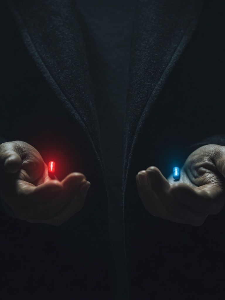 Red and Blue Pills — Conceptual Print. poster detail