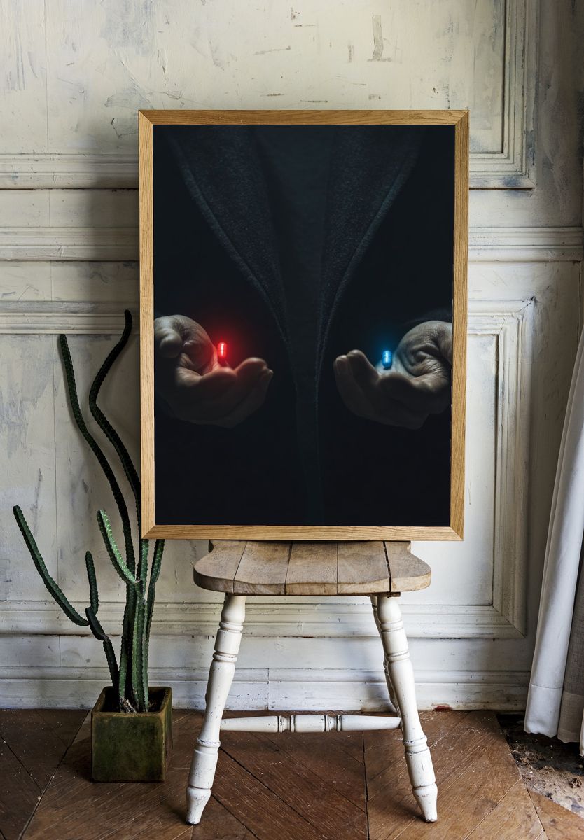 Red and Blue Pills — Conceptual Print. — room view 1