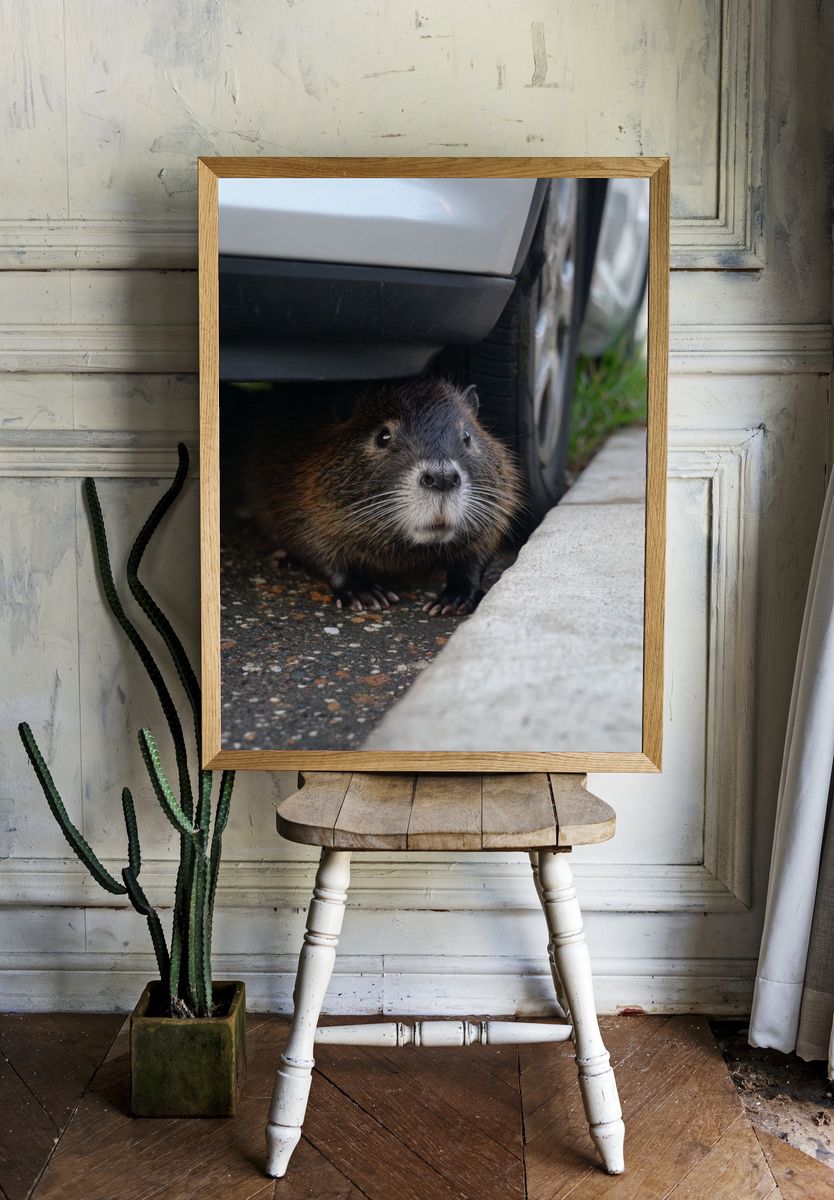 Curious Capybara — Animal Photography Print. — room view 1