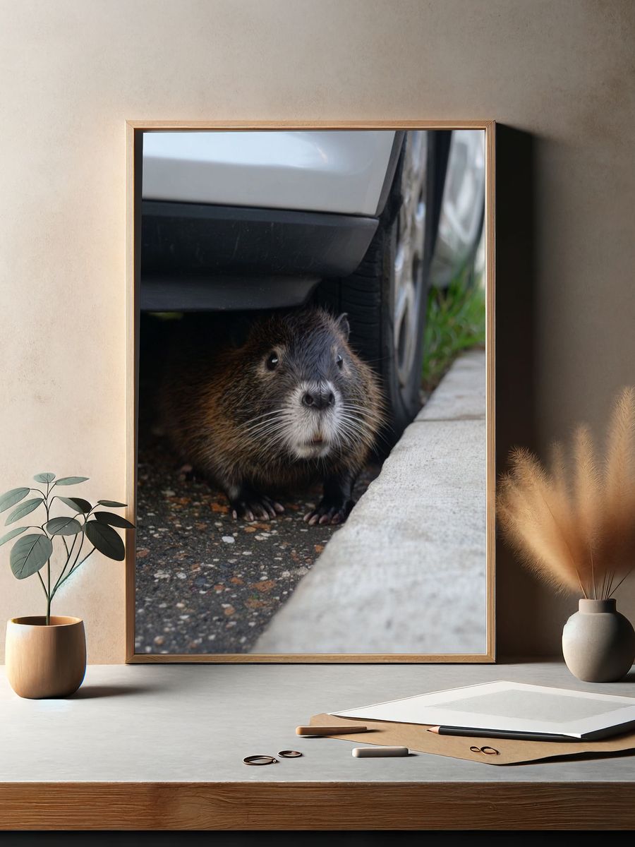 Curious Capybara — Animal Photography Print. — room view 2