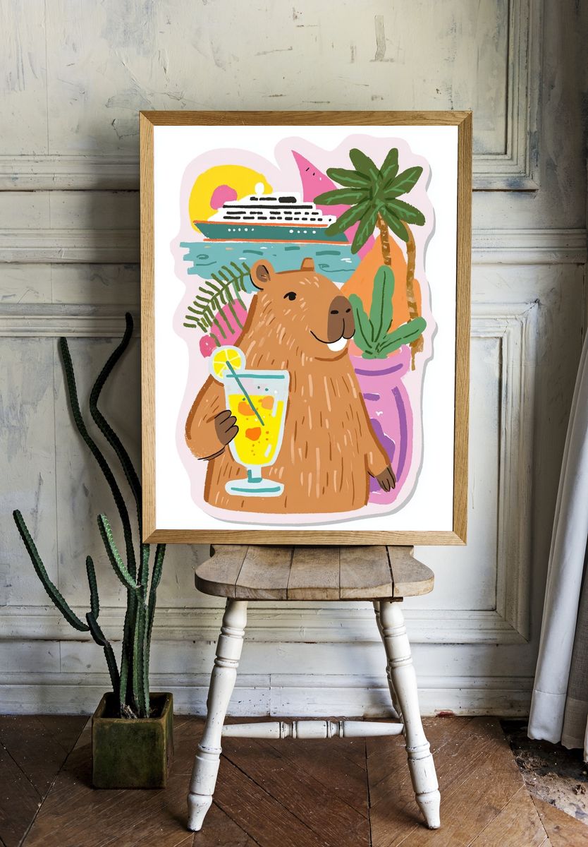 Capybara Tropical Cruise Poster. — room view 1