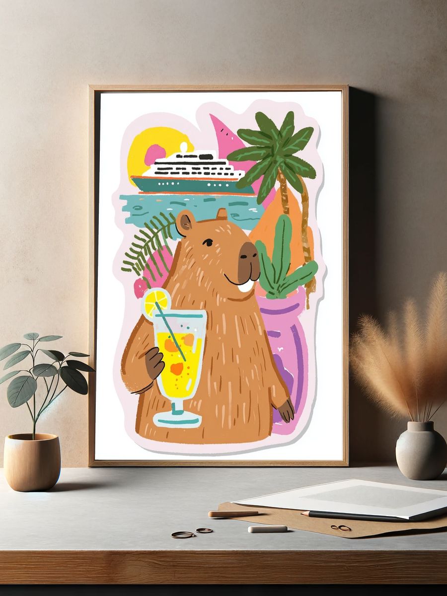 Capybara Tropical Cruise Poster. — room view 2