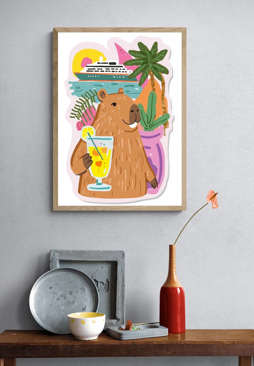 Capybara Tropical Cruise Poster. — room view 3