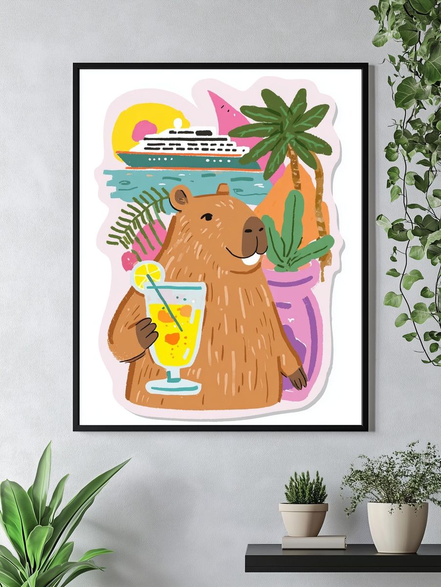 Capybara Tropical Cruise Poster. — room view 4