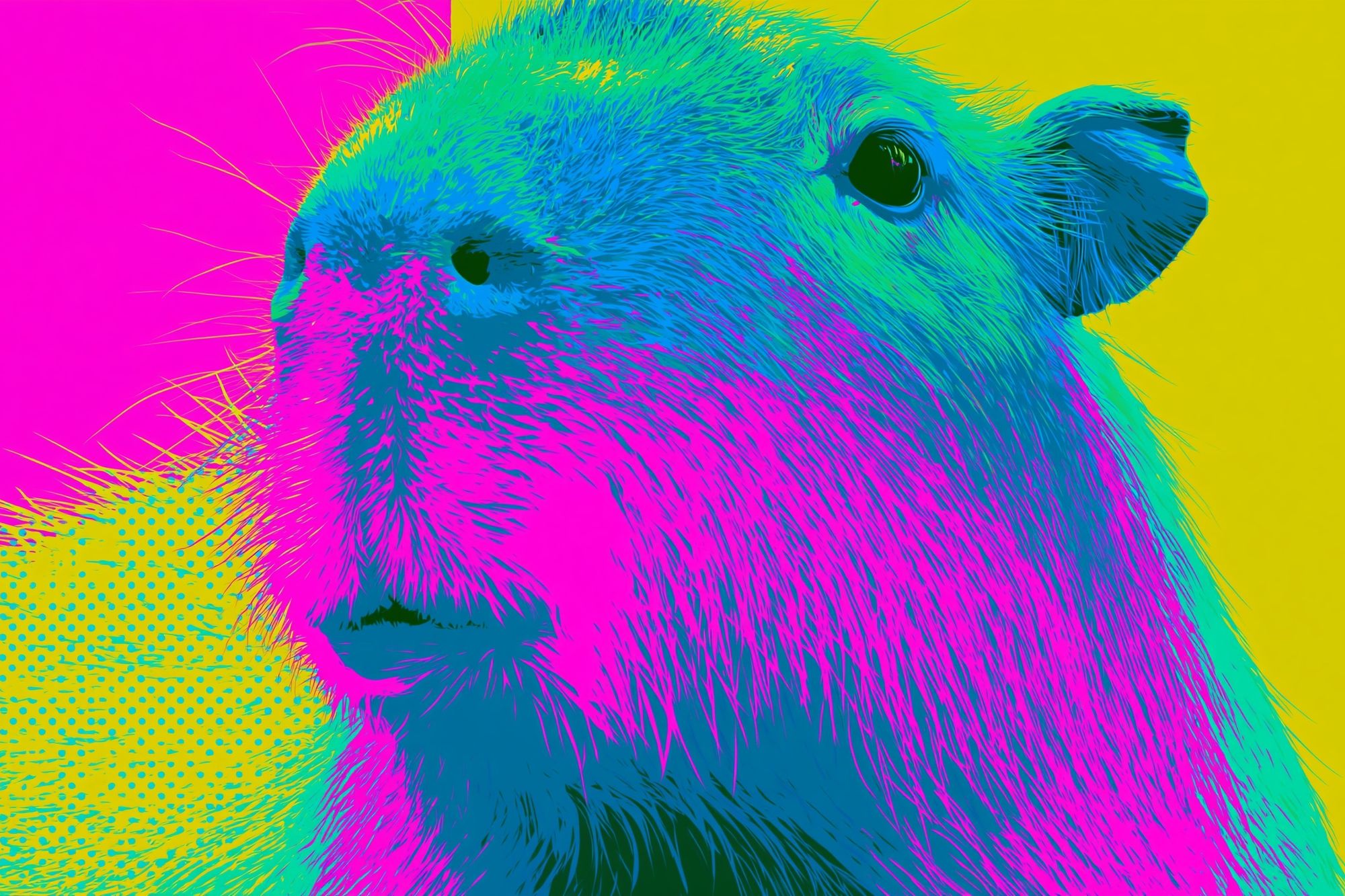 Pop Art Capybara Poster. poster — animals art