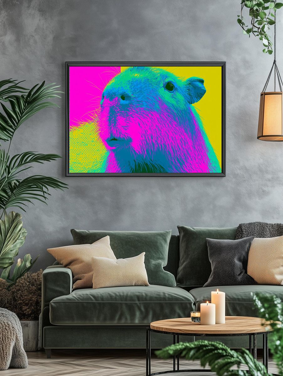 Pop Art Capybara Poster. — room view 4