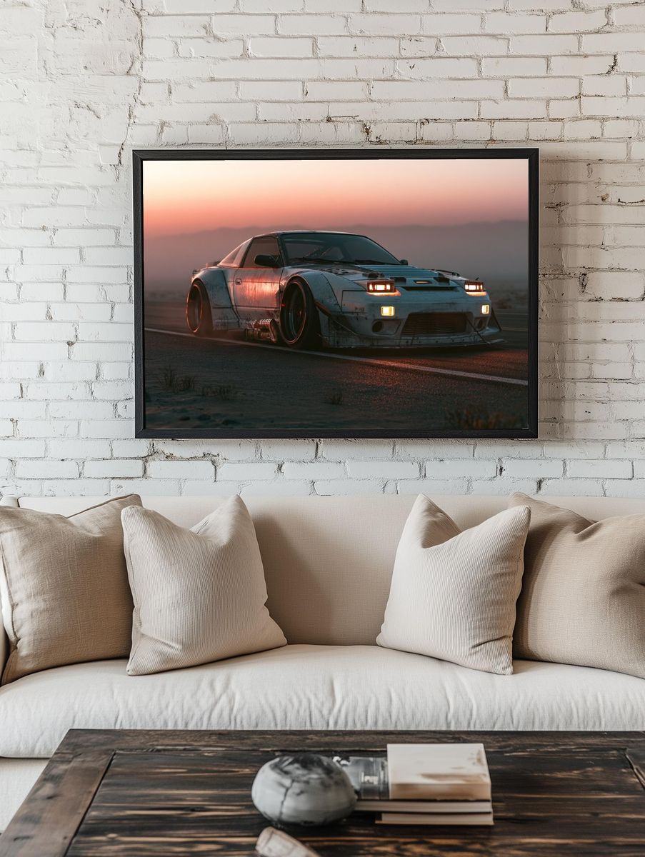 Drift Car at Sunset Photography Poster. room preview