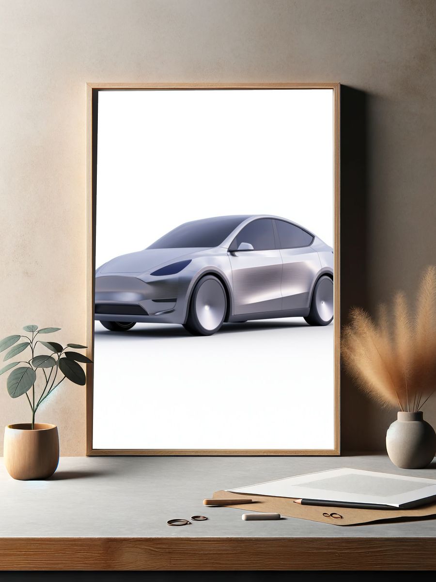Futuristic Electric Car Poster. — room view 2