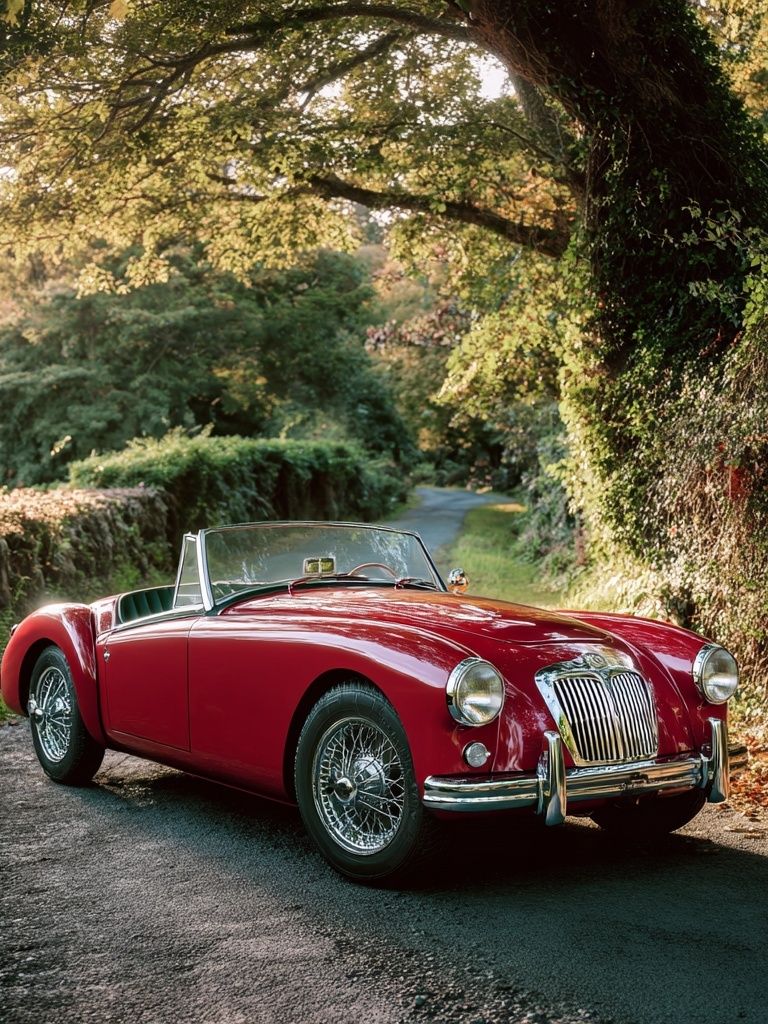 Classic Red Sports Car — Vintage Print. poster detail