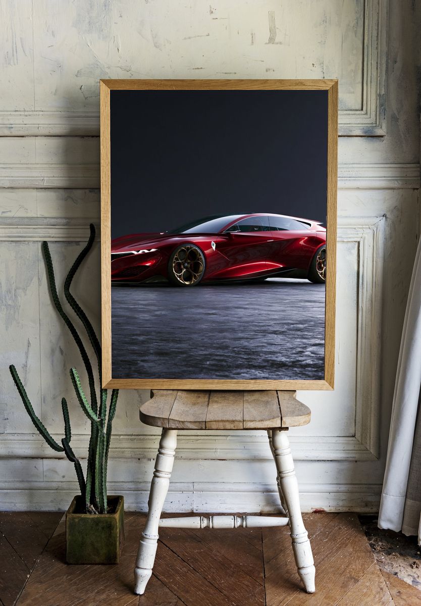 Red Concept Sports Car Photography Poster. room preview