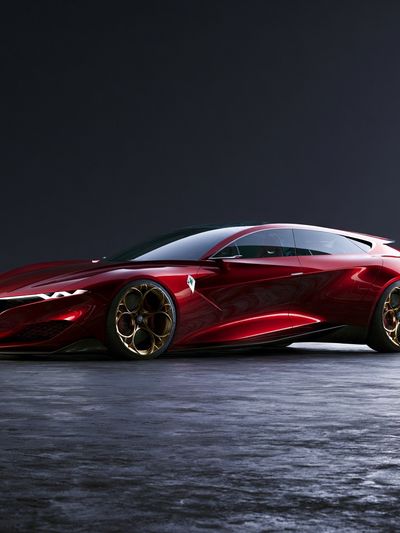 Red Concept Sports Car Photography Poster.