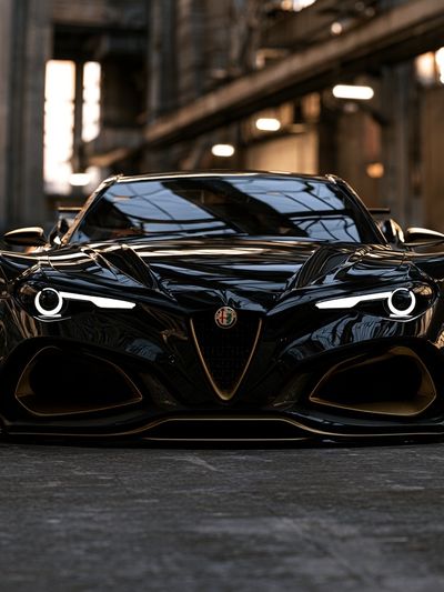 Black Alfa Romeo Supercar Poster.