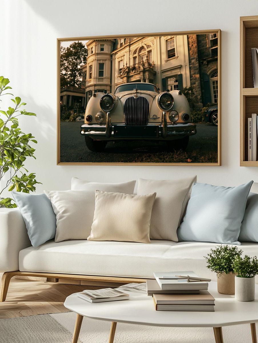 Classic Jaguar at Manor House Poster. — room view 2