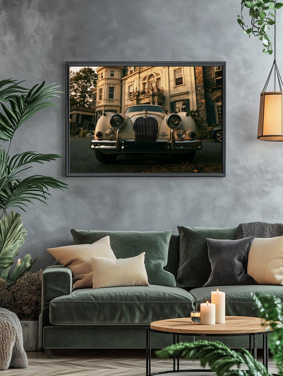 Classic Jaguar at Manor House Poster. — room view 4