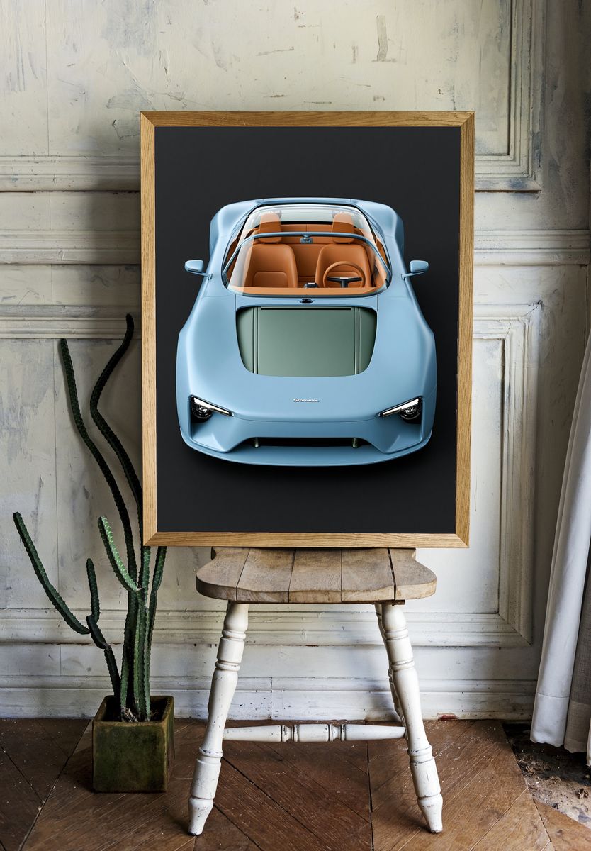 Blue Concept Car Photography Poster. room preview