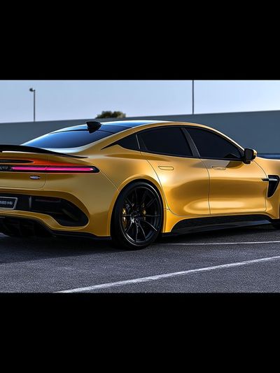 Gold Sports Car Photography Poster.