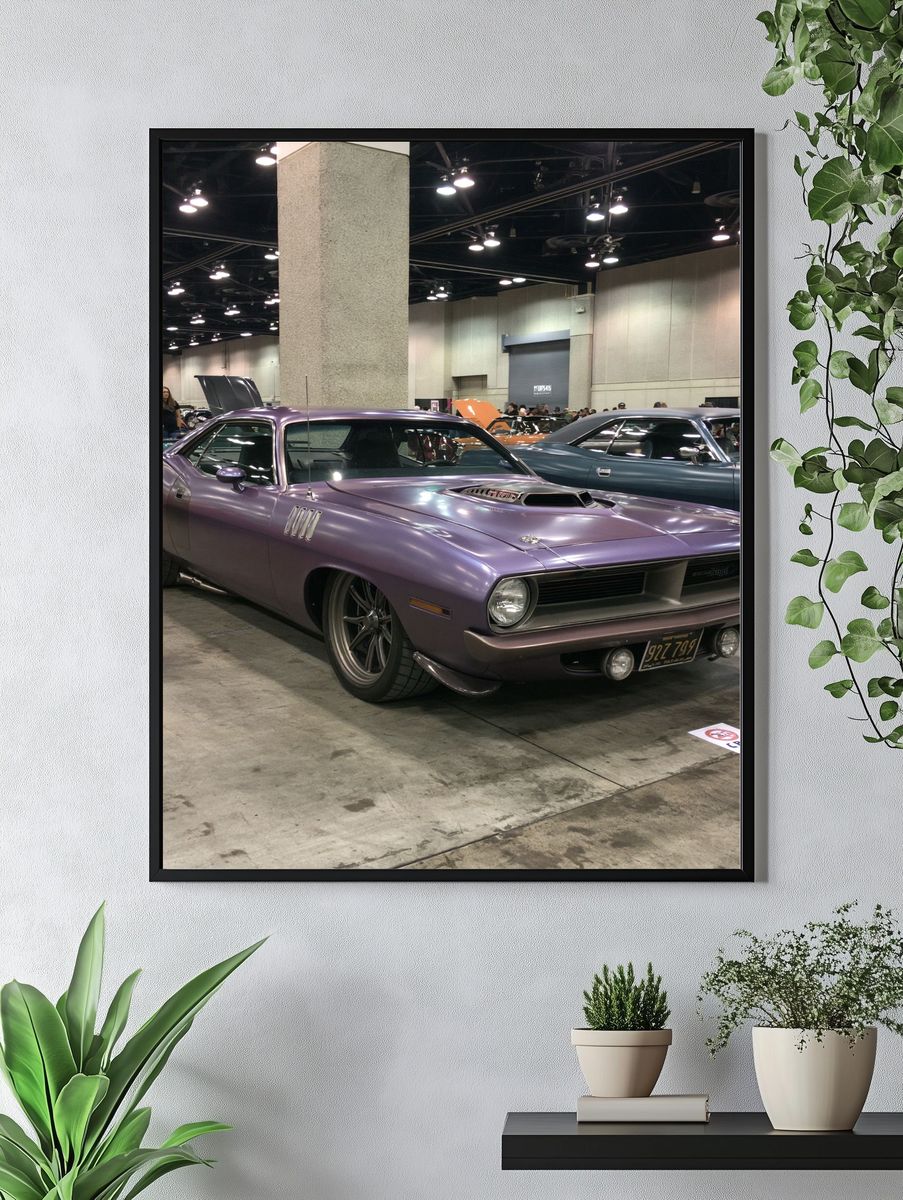 Purple Muscle Car Show Poster. — room view 4