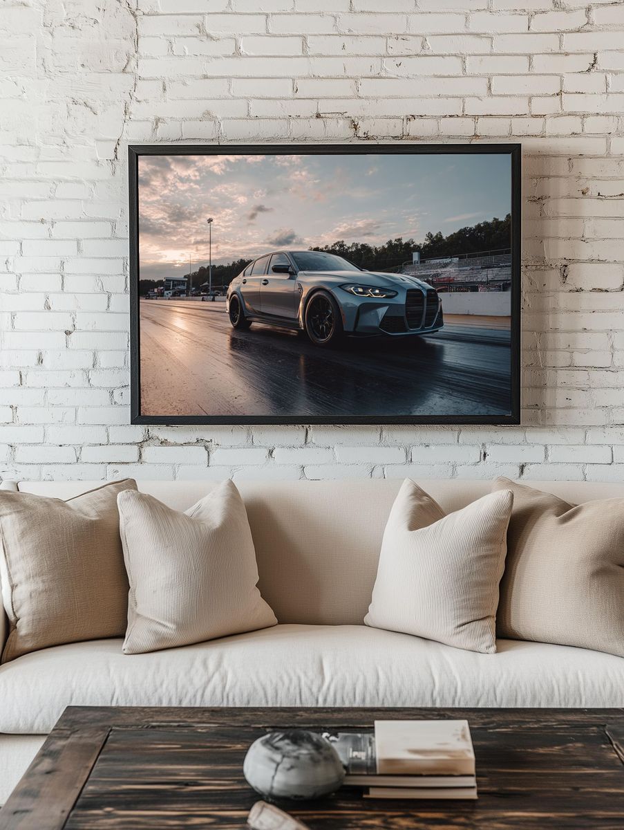 BMW M3 Drag Strip Photography Poster. — room view 1