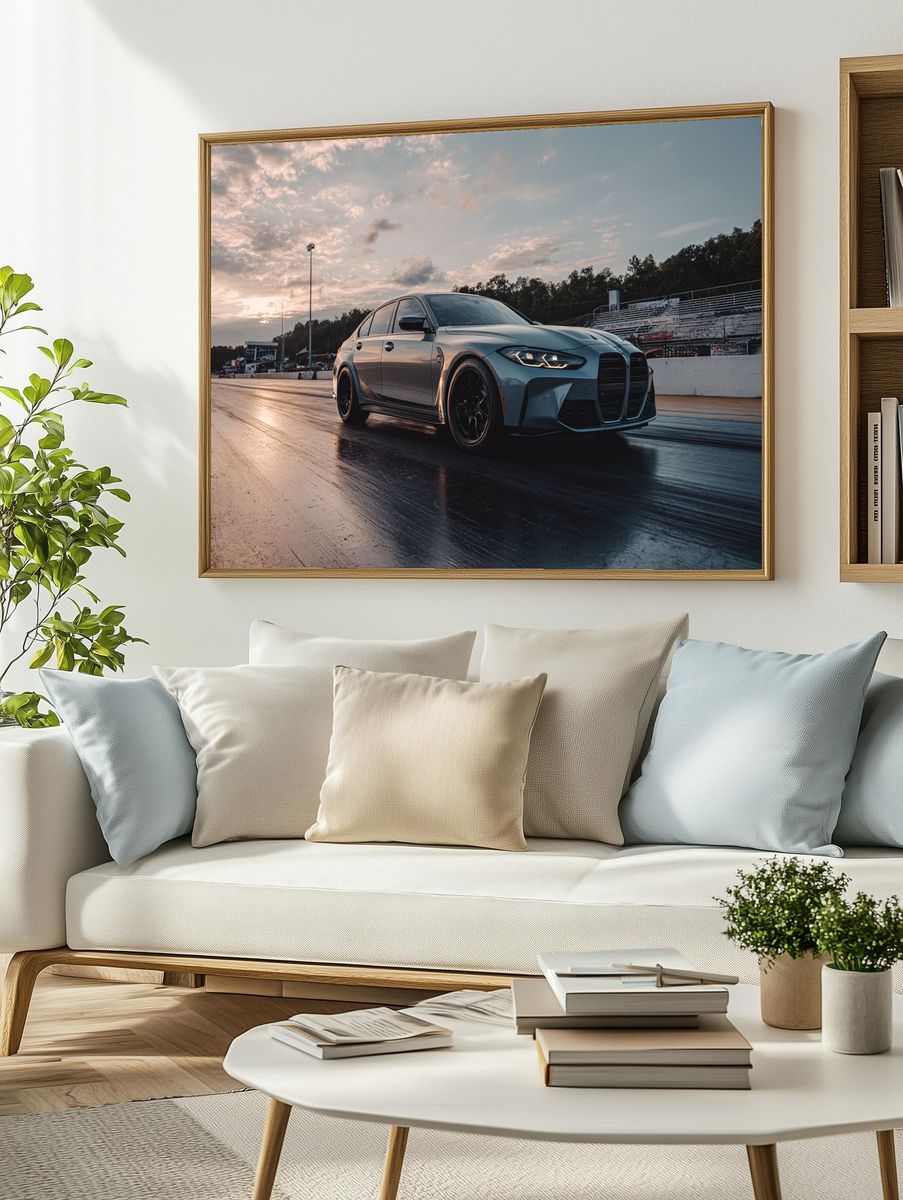 BMW M3 Drag Strip Photography Poster. — room view 2