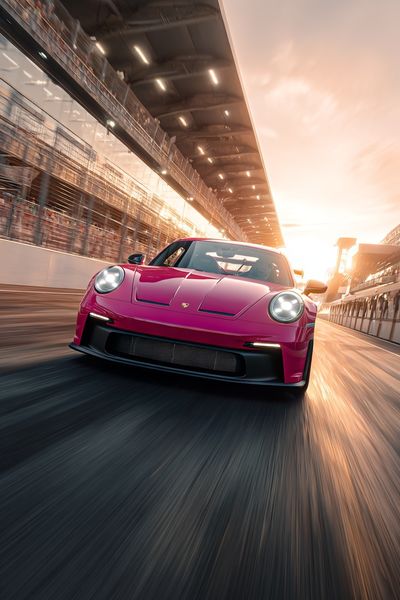 Pink Sports Car Racing Poster. poster print