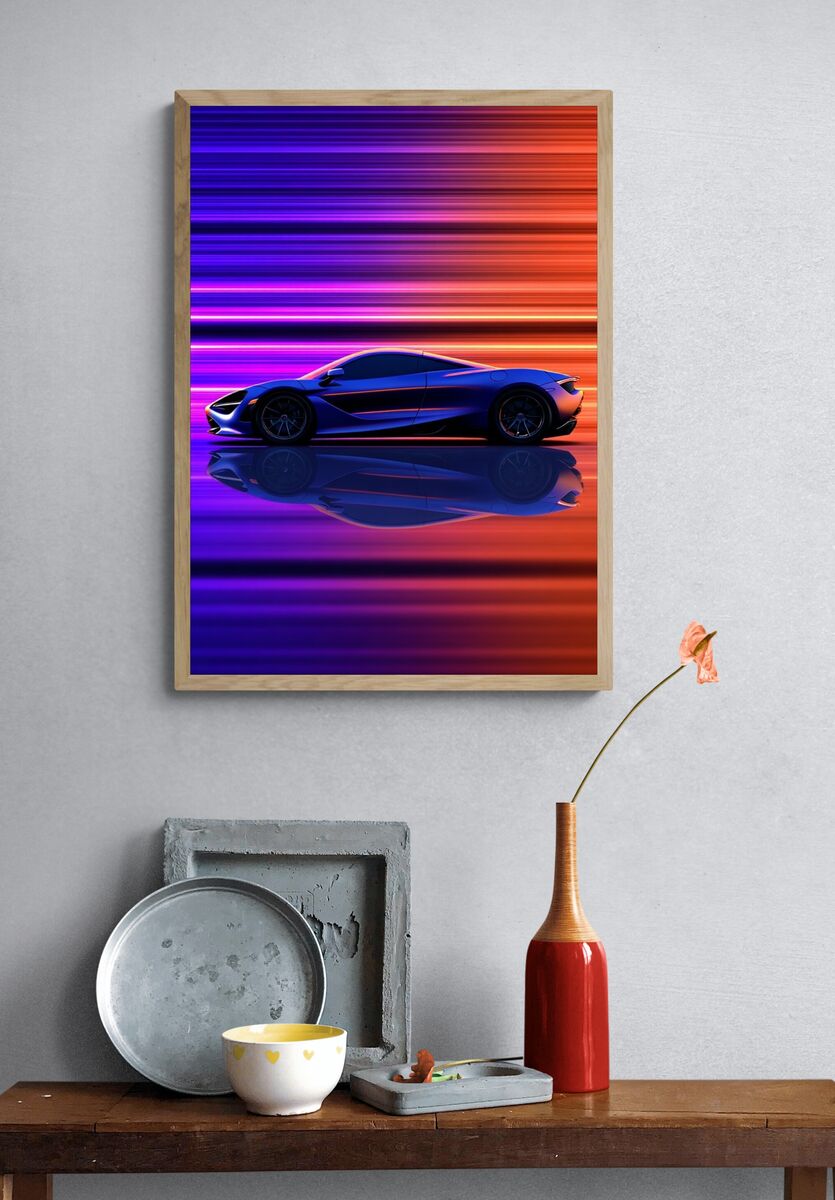 McLaren 720S — Digital Art Print. — room view 3