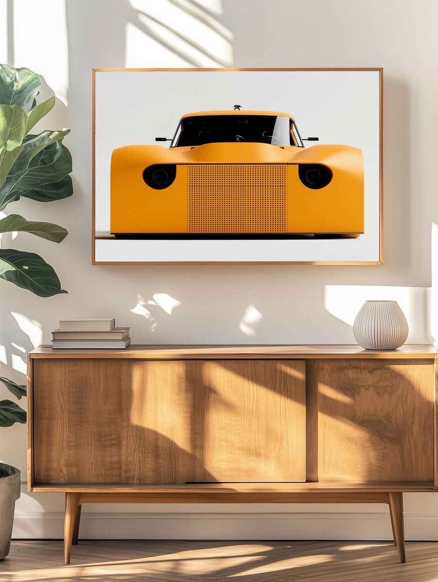 Yellow Concept Car Photography Poster. — room view 3