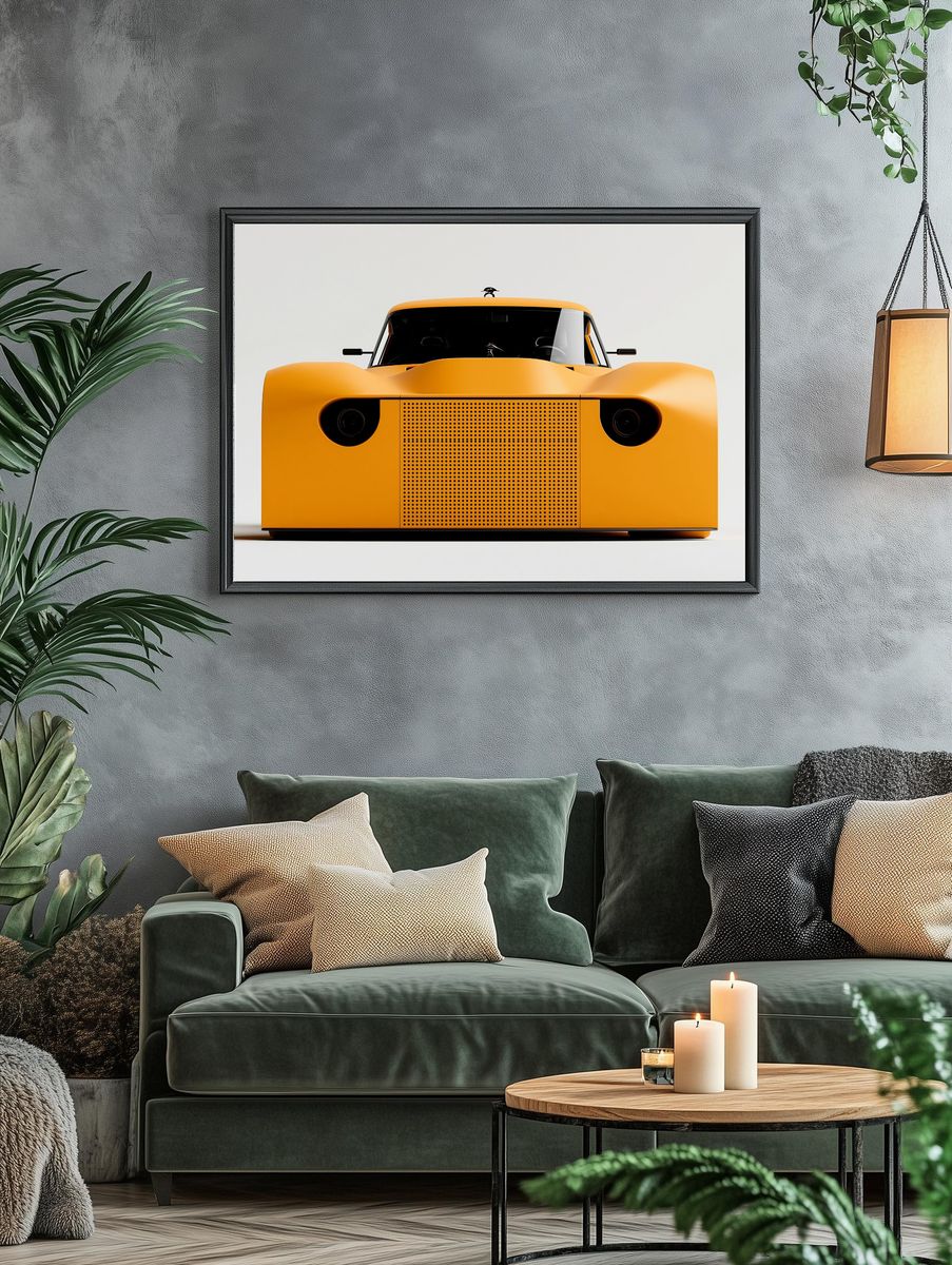 Yellow Concept Car Photography Poster. — room view 4