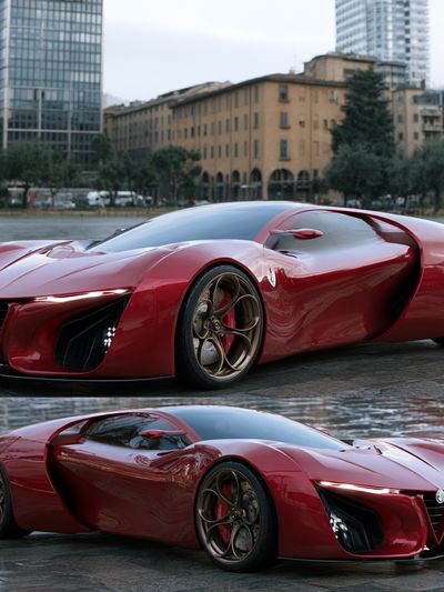 Red Supercar Concept Photography Poster. poster