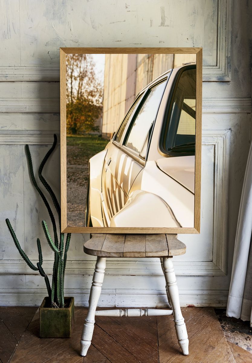 Classic Car Sunset Photography Poster. room preview