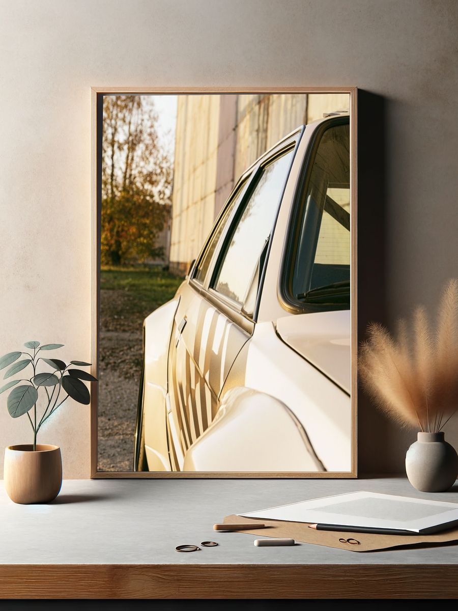 Classic Car Sunset Photography Poster. — room view 2