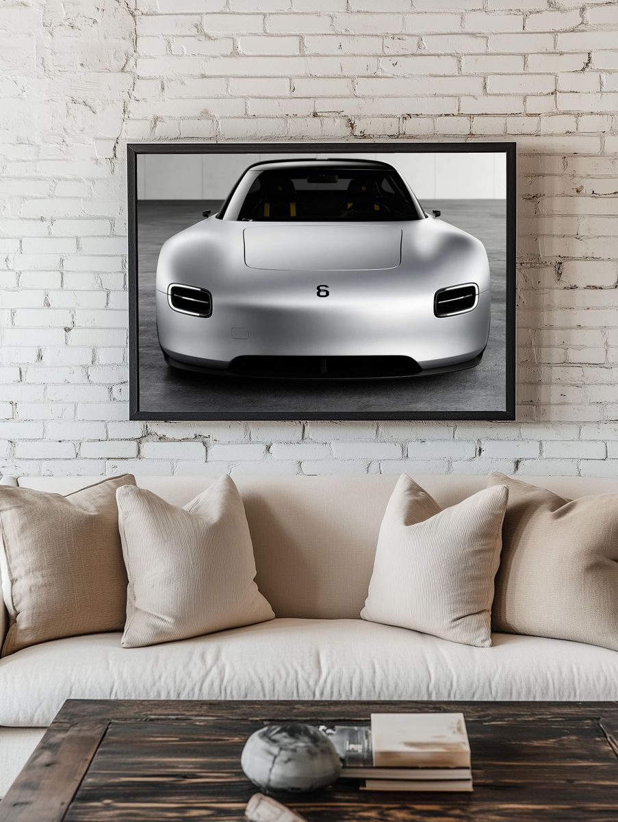 Minimalist Electric Sports Car Poster. room preview