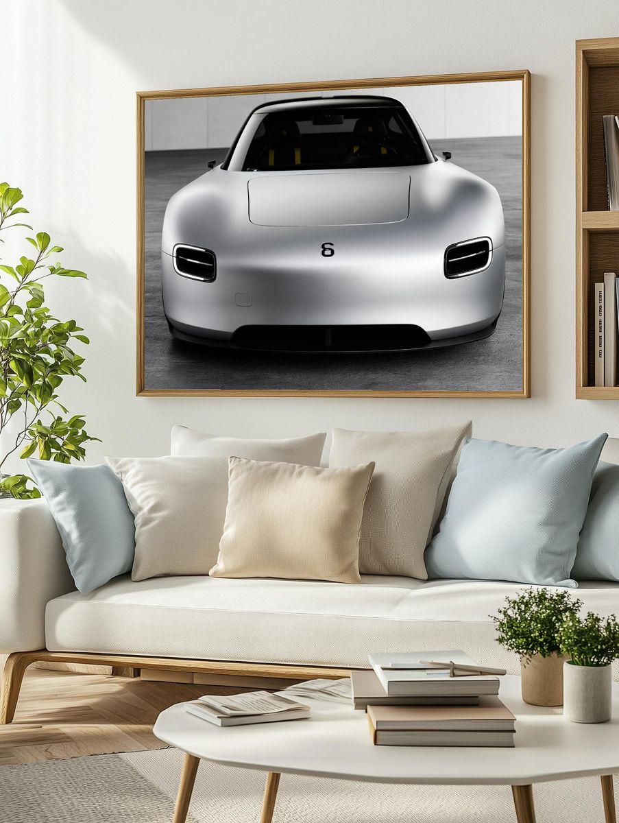 Minimalist Electric Sports Car Poster. — room view 2