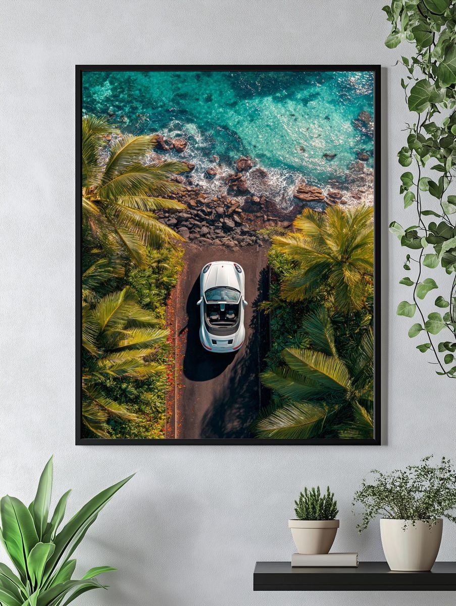 Convertible Car by the Ocean — Photography Print. — room view 4
