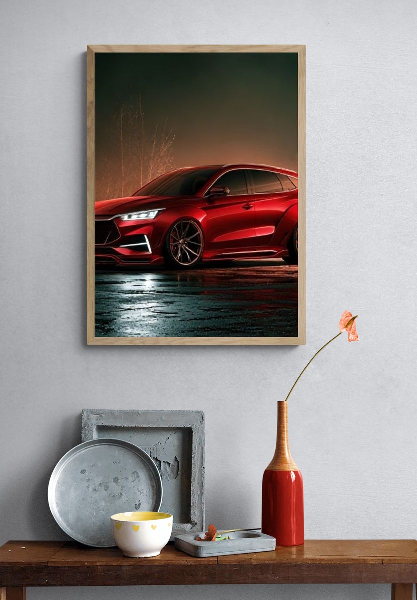 Red Sports SUV Photography Poster. — room view 3