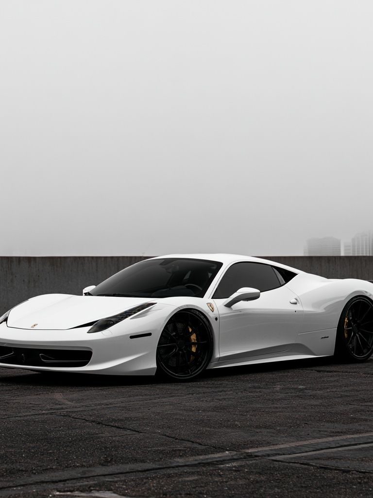 White Ferrari 458 Photography Poster. poster — photography art