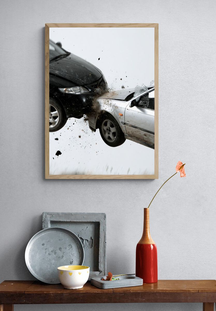 Car Crash Action Photography Poster. — room view 3