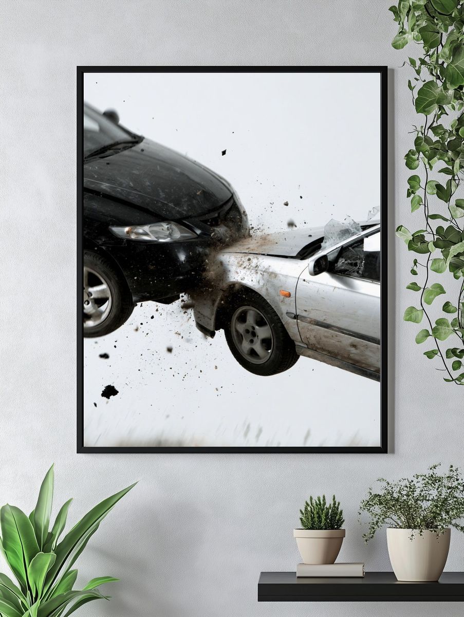 Car Crash Action Photography Poster. — room view 4