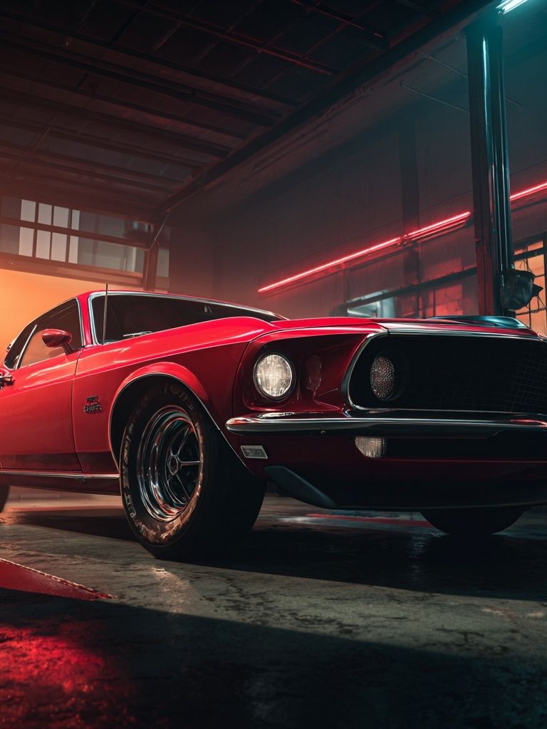 Classic Red Muscle Car Poster. poster — vintage art