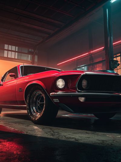 Classic Red Muscle Car Poster. poster
